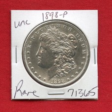 1898 P Uncirculated MS+ Morgan Silver Dollar